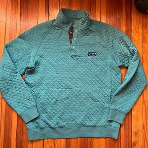 L.L. Bean Dark Lagoon Quilted Sweatshirt Sz L